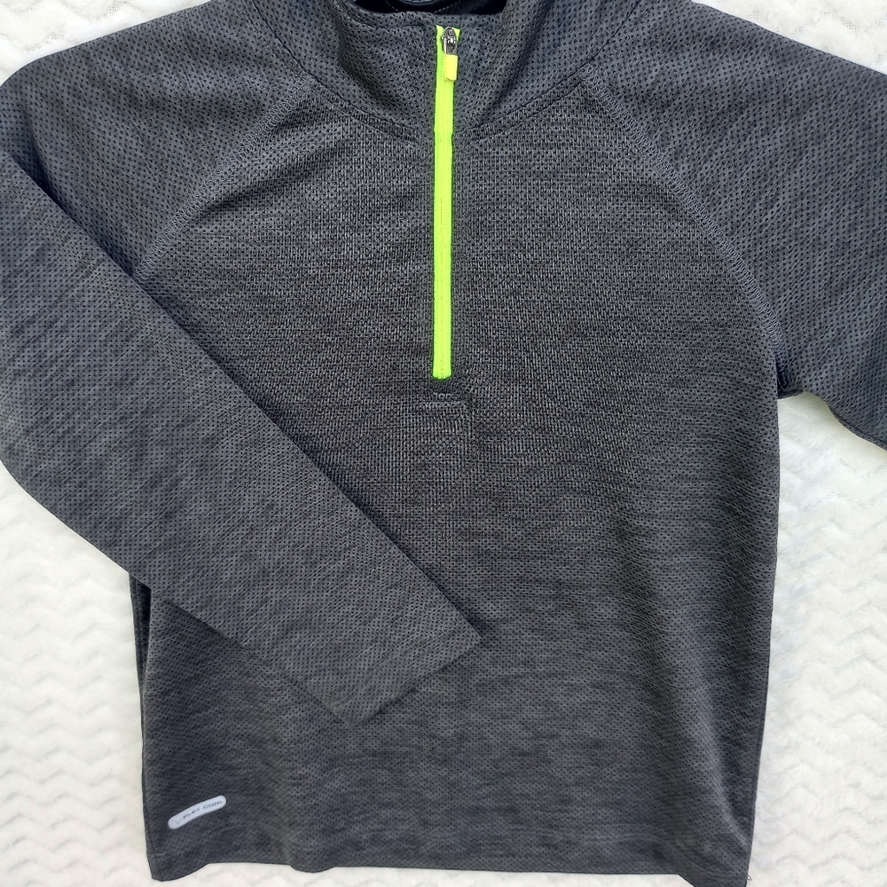 Boys jumping beans Kohls 1/4 zip pullover size 5, grey neon yellow